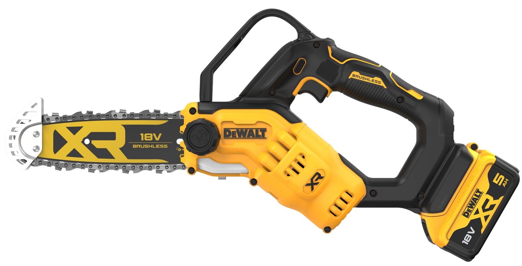 DCMPS520P1 DEWALT 18V AKU BEZUHLÍKOVÁ PROŘEZÁVÁCÍ PILA, 1 X 5,0 AH BATERIE, NABÍJEČKA