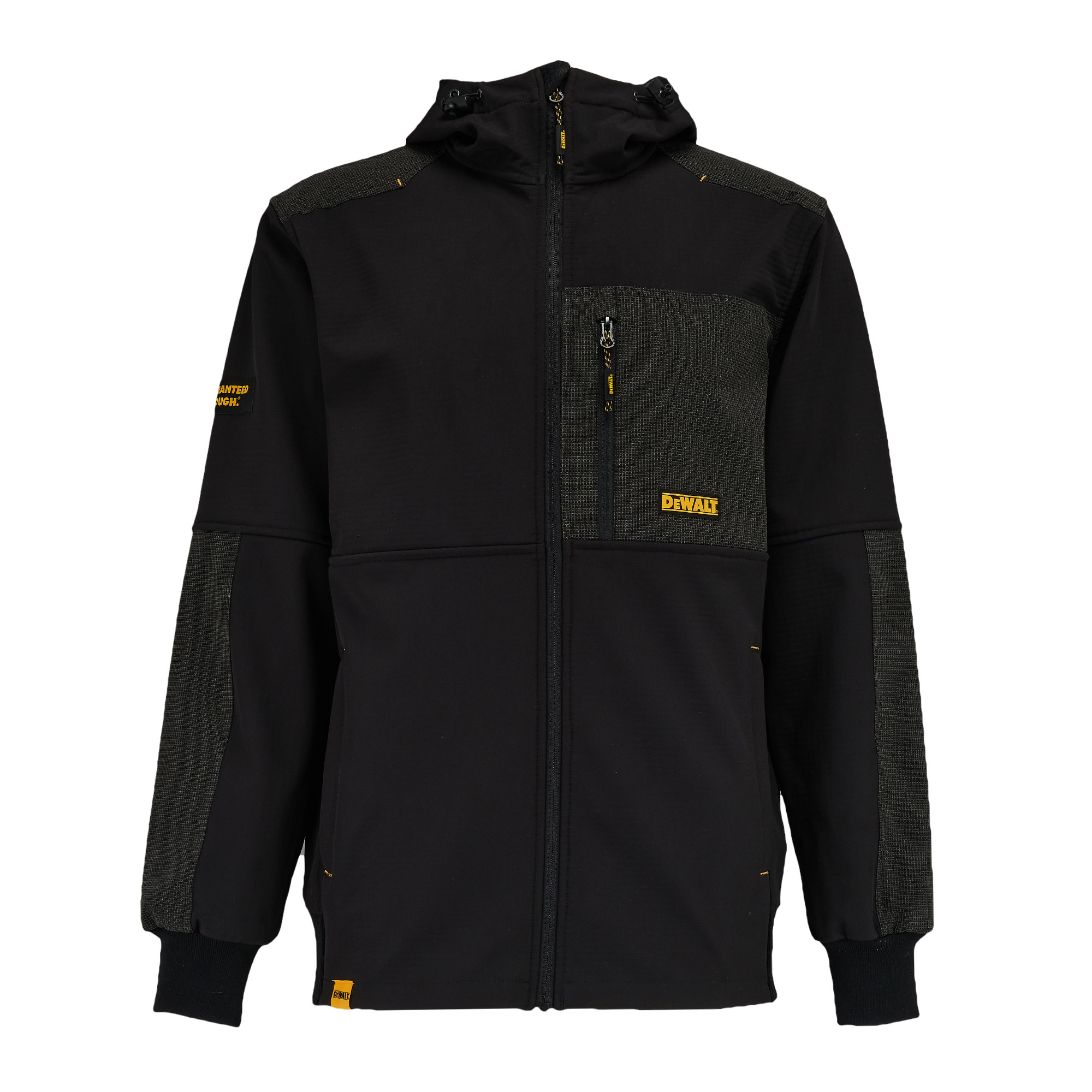DEWALT-MORAVA SOFTSHELOVÁ VODĚODOLNÁ BUNDA S KAPUCÍ DEWALT TOUGH ČERNÁ* Velikost: XL