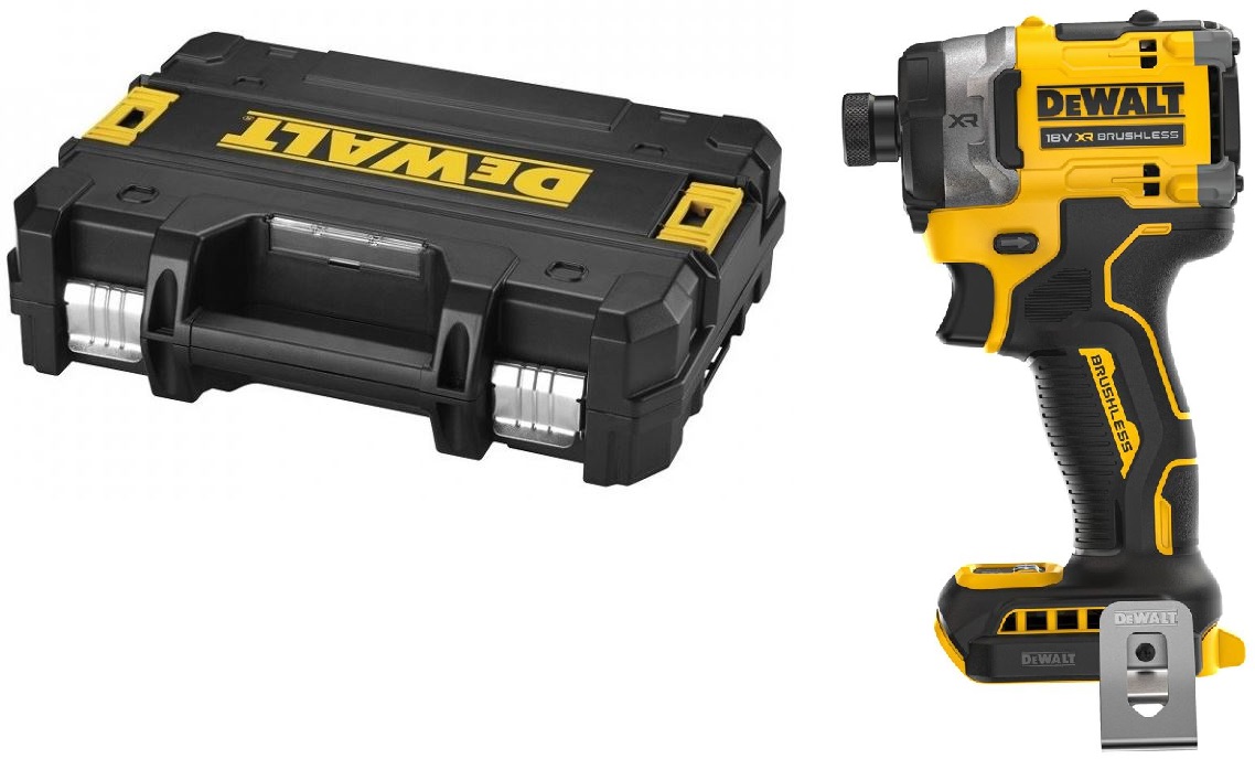 DCF860NT DeWALT 18V AKU BEZUHLÍKOVÝ RÁZOVÝ UTAHOVÁK 1/4 - BEZ BATERIÍ A NABÍJEČKY, KUFR T-STAK
