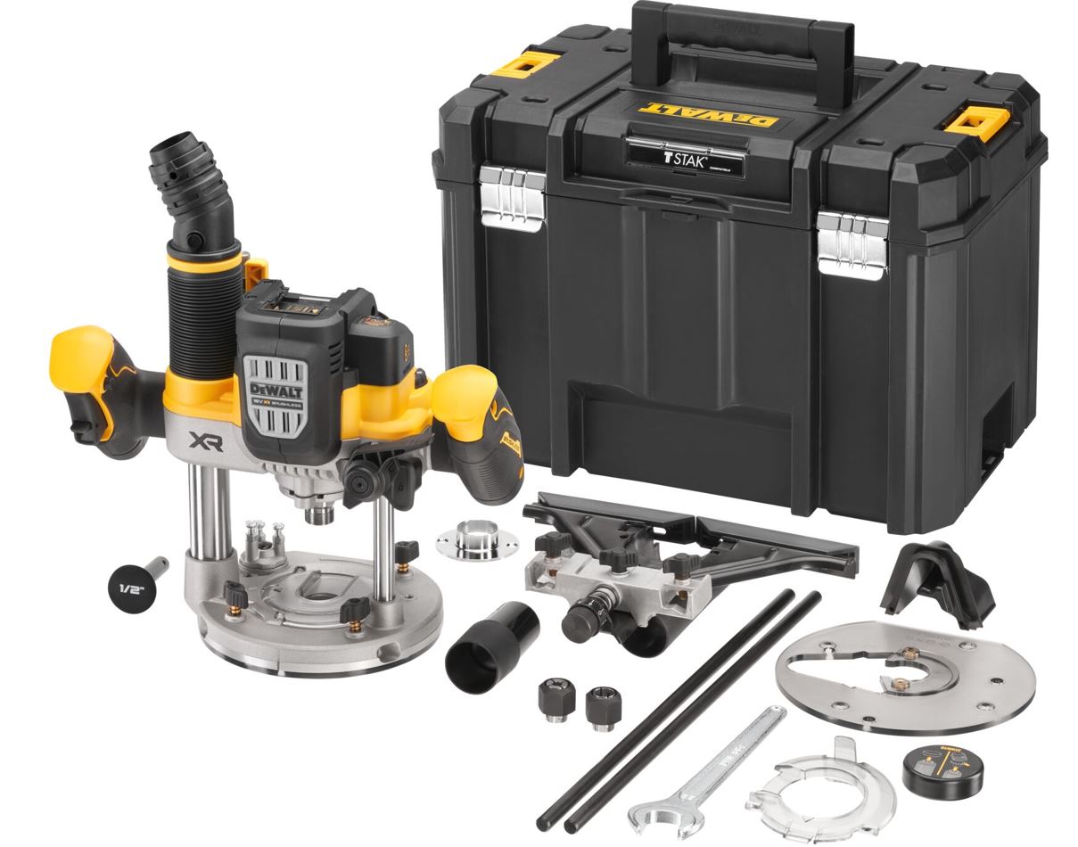 DCW620NT DEWALT 18V AKU BEZUHLÍKOVÁ HORNÍ FRÉZKA 12 MM, BEZ BATERIE A NABÍJEČKY, KUFR T-STAK