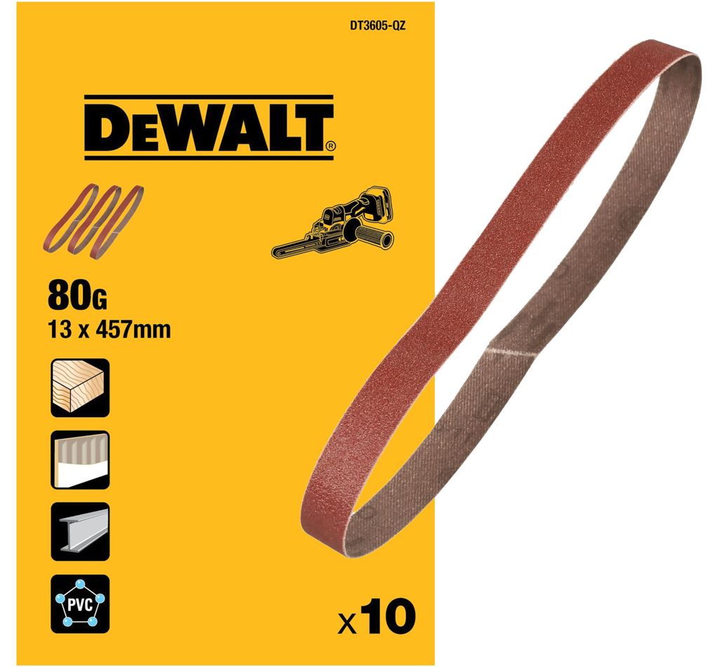 DT3605-QZ DEWALT BRUSNÉ PÁSY, 10 KS, 13 X 457 MM, 80 G