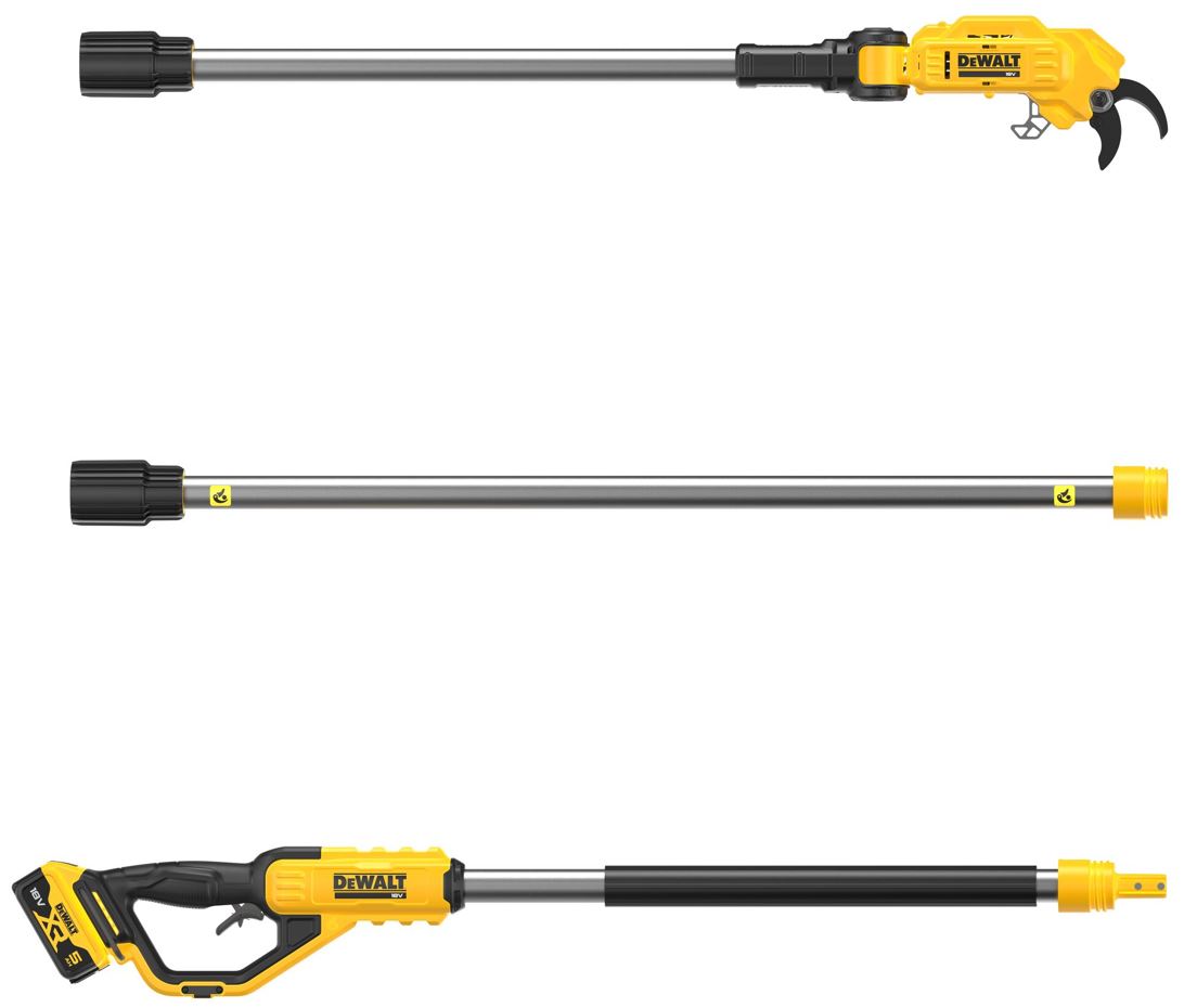 DCMPP569P1 DEWALT AKU 18V NŮŽKY NA TYČI, 1 X 5,0 AH BATERIE, NABÍJEČKA