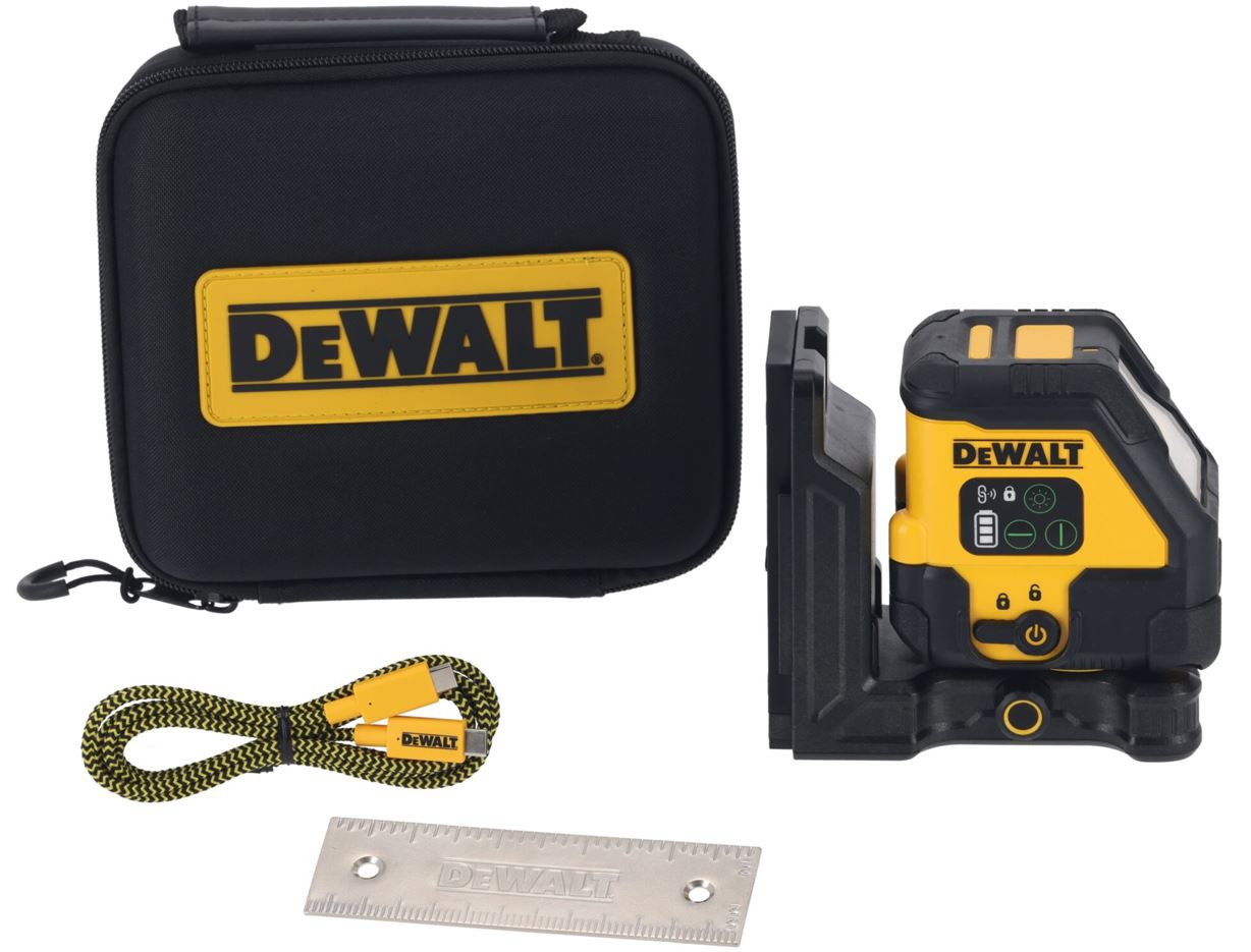 DCLE14201GB-XJ DEWALT USB KŘÍŽOVÝ LASER, ZELENÝ