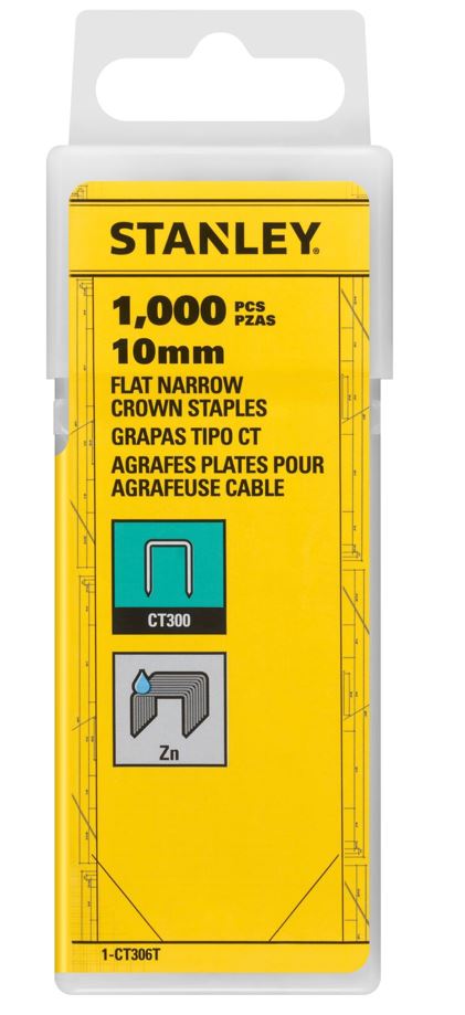 1-CT306T STANLEY HRANATÉ SPONY 10 MM, 1000 KS
