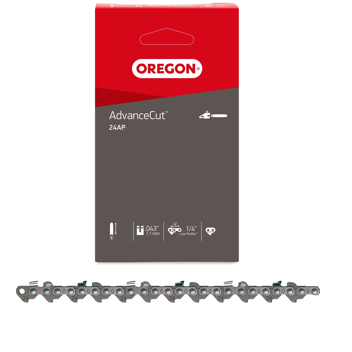 OREGON Pilový řetěz 1/4” 1,1mm - 72 článků (kulatý zub) 24AP072E