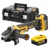 DCG405P2 DEWALT 18 VOLT AKU BEZUHLÍKOVÁ 125MM ÚHLOVÁ BRUSKA, 2X BATERIE XR LI-ION 5,0 AH, NABÍJEČKA, V KUFRU T-STAK