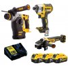 10239 1 dck305p3t dewalt 18 volt aku bezuhlikova kombo sada kombi kladivo sds plus dch273 a uhlova bruska 125mm dcg405 3 x 5 0ah aku nabijecka kufr t stak