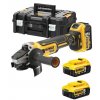 DCG405P3 DEWALT 18V AKU BEZUHLÍKOVÁ 125MM ÚHLOVÁ BRUSKA, 3 X BATERIE XR LI-ION 5,0 AH, NABÍJEČKA, KUFR T-STAK