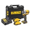 DCF921D2T DEWALT 18V AKU BEZUHLÍKOVÝ RÁZOVÝ UTAHOVÁK 1/2", 2 X 2,0 AH BATERIE XR LI-ION, NABÍJEČKA, KUFR T-STAK