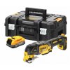 DCS356E1T DEWALT 18V AKU BEZUHLÍKOVÁ OSCILAČNÍ MULTIBRUSKA S  PŘÍSLUŠENSTVÍM, 1 X 1,7 AH BATERIE POWERSTACK, BEZ NABÍJEČKY, KUFR T-STAK