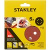 STA32032 STANLEY BRUSNÉ PAPÍRY PRO EXCENTRICKOU BRUSKU 125MM, P80, 5 KS