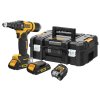 DCF403D2GT DEWALT AKU 18V BEZUHLÍKOVÁ NÝTOVAČKA 4,8 MM, 2 X 2,0 AH BATERIE, NABÍJEČKA, KUFR T-STAK