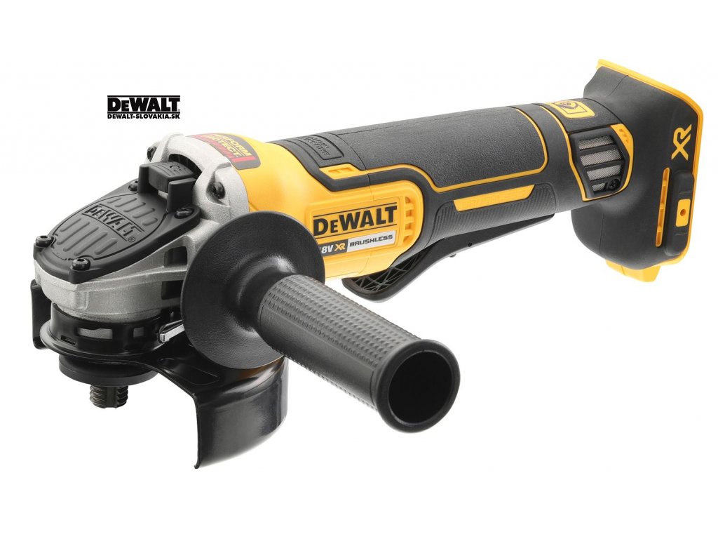 DCG406N DEWALT AKU 18V XR BEZUHLÍKOVÁ 125MM ÚHLOVÁ BRUSKA, KOLÍBKOVÝ  SPÍNAČ, BEZ BATERIE A NABÍJEČKY, V KRABICI | DeWALT-SLOVAKIA.SK