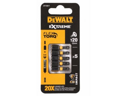 35234 dt7381t dewalt 5dilna sada bitu t20 25mm extreme torsion