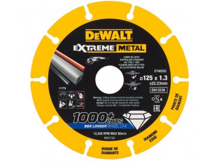 43819 dt40252 dewalt diamantovy kotouc extreme metal 125 x 22 23 x 1 3 mm