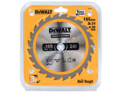 33239 1 dt1949 dewalt pilovy kotouc 165 x 20 mm 24 zubu atb 24