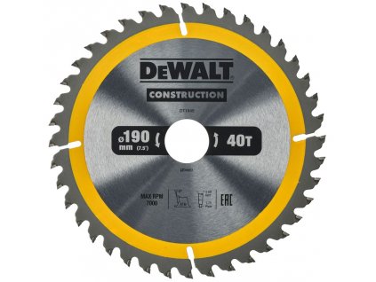 33233 1 dt1945 dewalt pilovy kotouc pro kot pily 190x30mm 40 zub atb 10 univerzalni rez sirka 1 7m