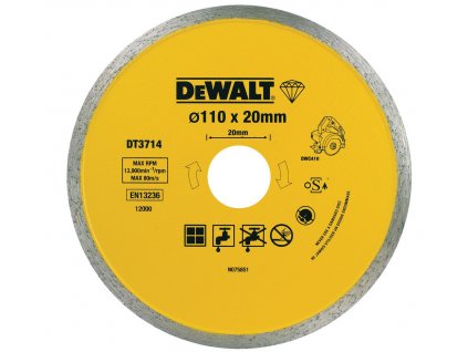 33827 1 dt3714 dewalt diamantovy kotouc 110 x 20mm na rezani dlazdic