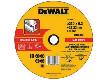 1742 1 dt43919 dewalt kotouc pro brouseni kovu vypoukly 230x22 2x6 0mm typ 27