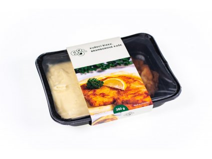 Kuřecí řízek, bramborová kaše 380g CHLAZENÉ