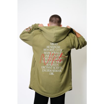 Kardigan PREMIUM N!KTO text - Zelená