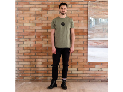 Benefiční triko Šiška khaki pánské/unisex