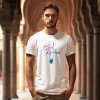t shirt mockup of an ai created man with a beard standing in a temple m38671
