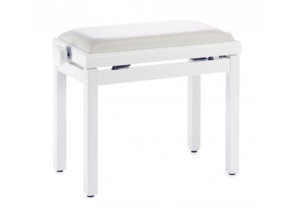 STAGG Stolička pianová bílý mat, bílá koženka