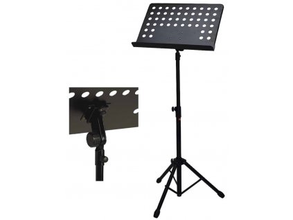 Notový Stojan s deskou/díry černý 48x34