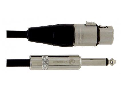 GEWA Kabel pro mikrofon XLR-JACK 1,5m Neutrik kone