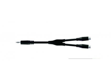 kabel YJack 3.5ST-2xCinch-F 0,3m BULK černý