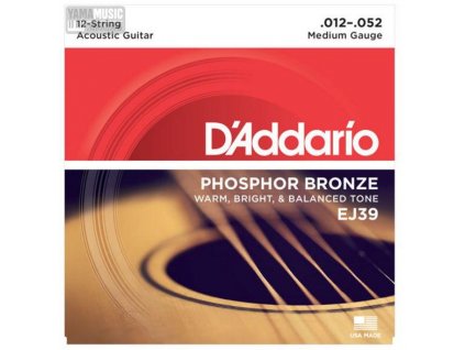 D'ADDARIO Sada strun 12str.ak. kytara EJ39FB 12/52