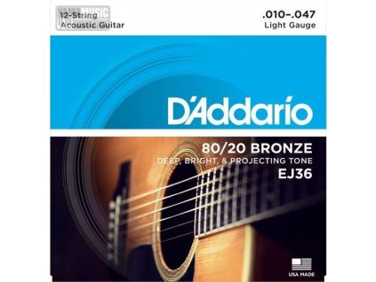 D'ADDARIO Sada strun 12str.ak. kytara EJ36 10/47 B