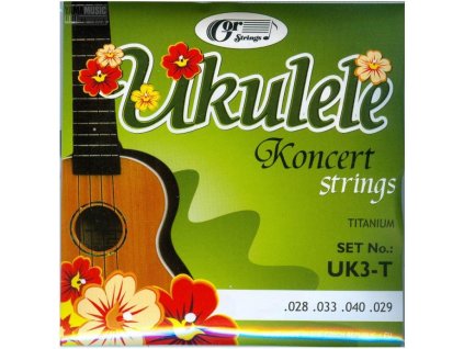 Sada strun ukulele koncert Titanium .028-.040 GOR