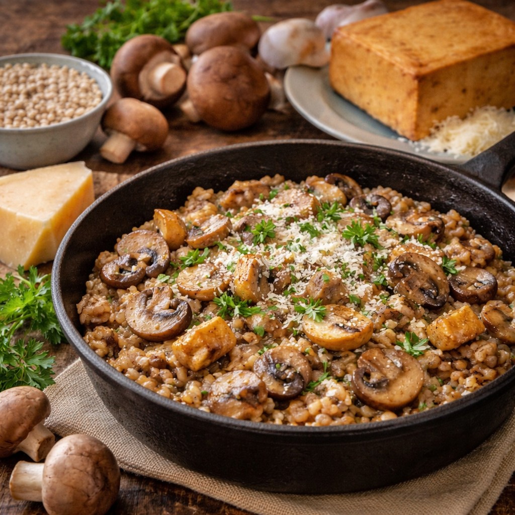 🍄 Houbový kuba s uzeným tofu a parmezánem