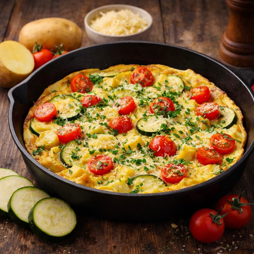 🍳 Selská omeleta s cuketou