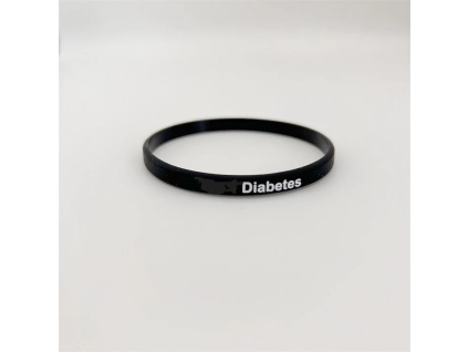 Silikonový náramek „Diabetes“ – černý