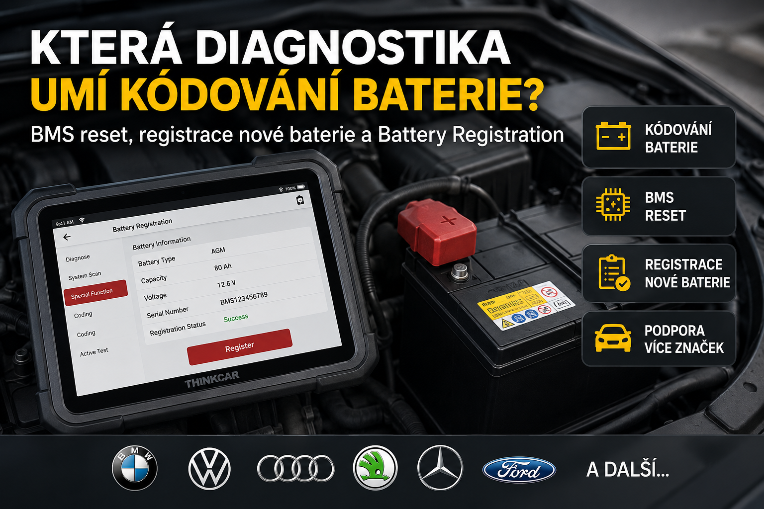 Která diagnostika umí kódování auto baterie?