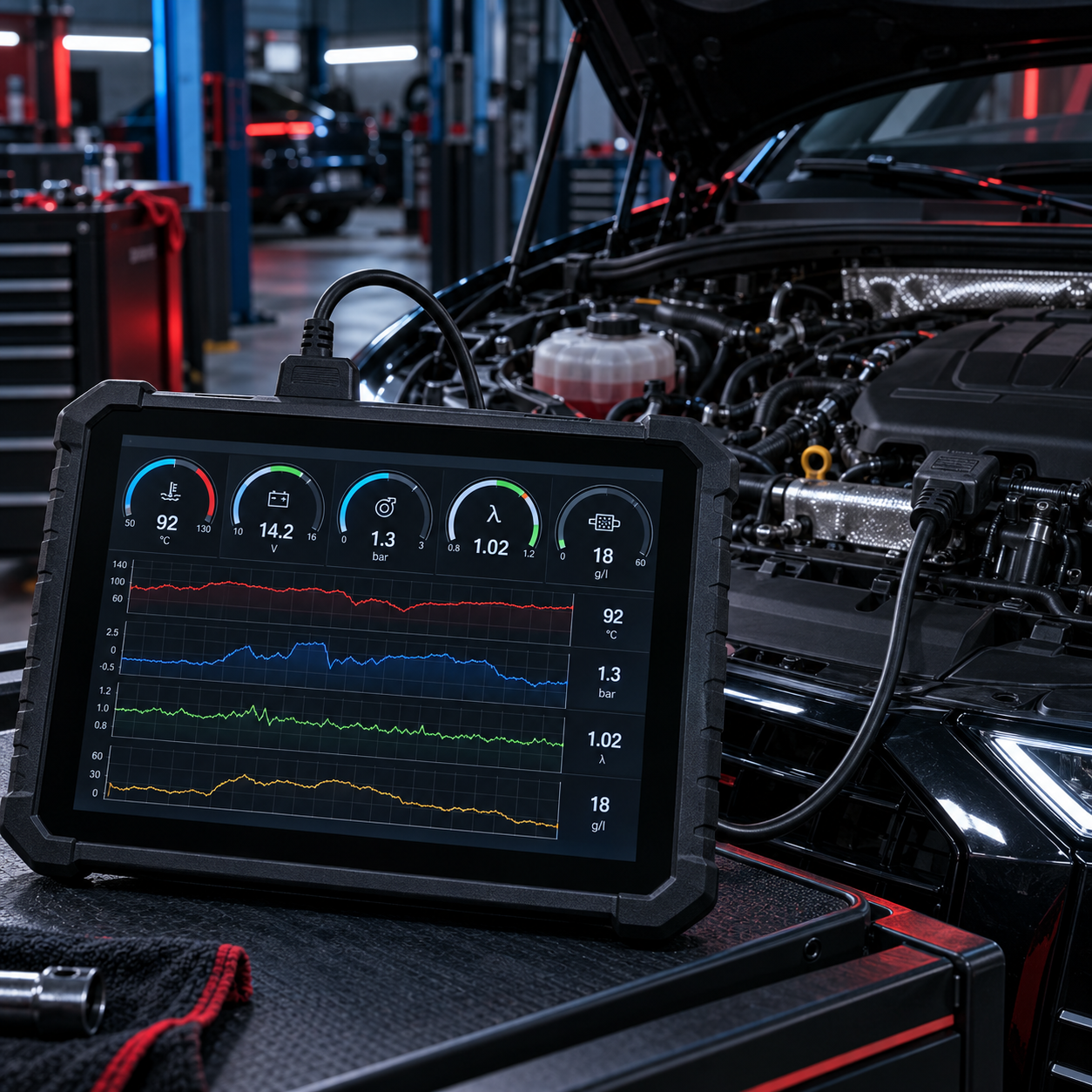 Živá data z autodiagnostiky: jak číst hodnoty motoru, DPF, lambda sondy a turba