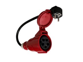 Adaptér SCHUKO - 16A CEE 5-kolík / 1 fáze / 16A / 3,6kW / 0,5m