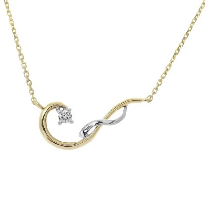 Jemný náhrdelník z kombinovaného zlata s diamantem