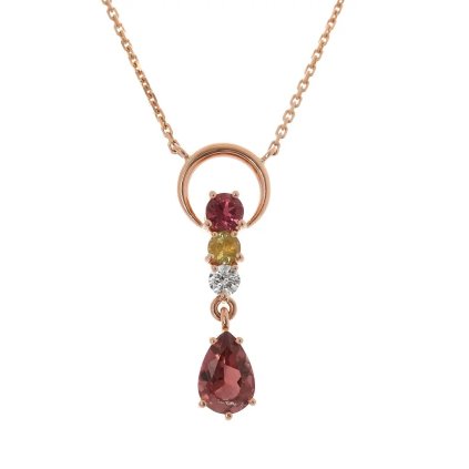 Luxusní náhrdelník s drahými kameny z růžového zlata