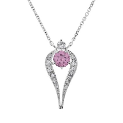 Přívěsek z bílého zlata s přírodním spinelem a diamanty