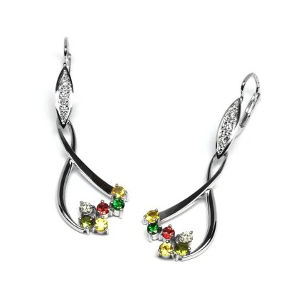 Visací náušnice s diamanty a drahými kameny