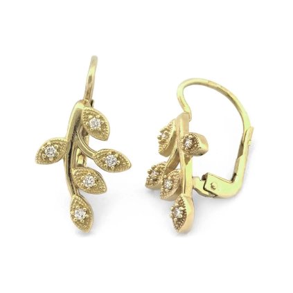 Náušnice s diamanty ze žlutého zlata