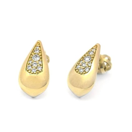 Náušnice ve tvaru kapky s diamanty ze žlutého zlata