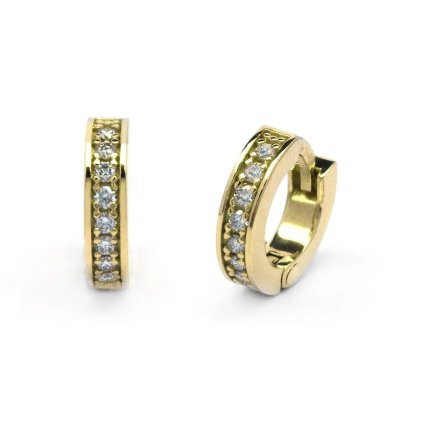 Kruhové náušnice ze žlutého zlata s diamanty
