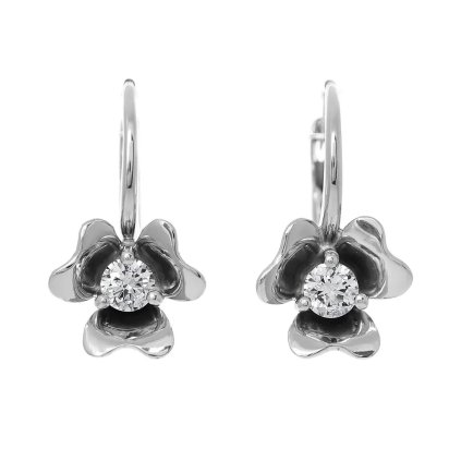 Náušnice z bílého zlata s přírodními diamanty