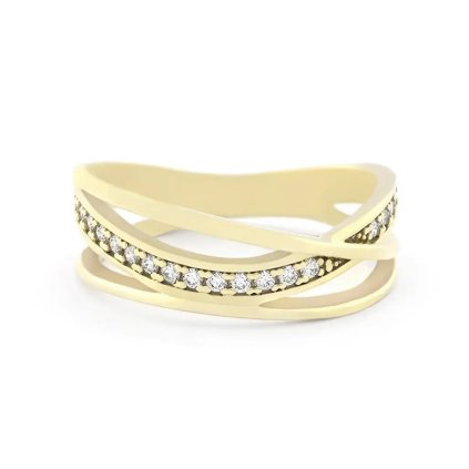 Prsten ze žlutého zlata s diamanty