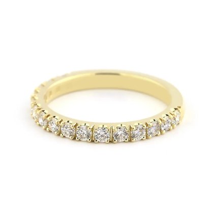 Elegantní prsten s diamanty ze žlutého zlata, vel. 55